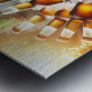 Metal bucket with beer bottles and ice cubes 17.j Metal print