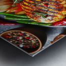 chicken fillet with vegetables vegetable garnish Metal print