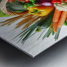 Basket with various fresh vegetables 6 Metal print
