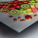 Assorted nuts background. Mix of walnuts almonds Metal print