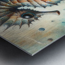 292 Mixed media painting of a whimsical seahorse. Metal print