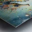 299 Mixed media painting of a whimsical seahorse. Metal print