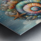 311 Mixed madia painting of a whimsical sea shell Metal print