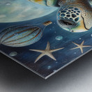 324 Mixed media painting of a whimsical sea turtl Metal print