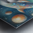 371 Mixed media painting of a whimsical dolphin.j Metal print