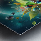 124 Creative natural background with a green frog Metal print