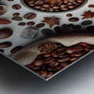 49 Coffee beans isolated top view white backgroun Metal print