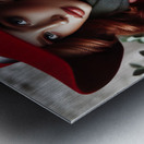 53 Elegant Woman in Red Hat and Scarf Metal print