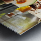 177 Fresh of whole and sliced orange melon or can Metal print