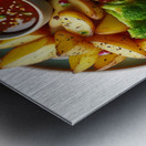 150 A plate of beef and broccoli potatoes with sa Metal print