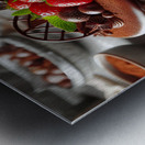 226 Chocolate cake with red berries and fruitscho Metal print