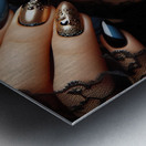 243 Close up of a woman s hand displaying a strik Metal print