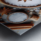 320 Sea ​​salt in wooden spoon top view Metal print