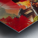 378 Woman in Red Coat with Red Umbrella from behi Metal print