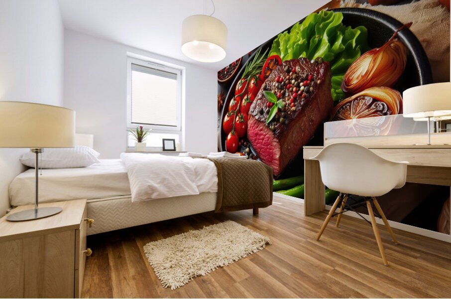 Beef fillet with vegetable garnish 1 Mural print