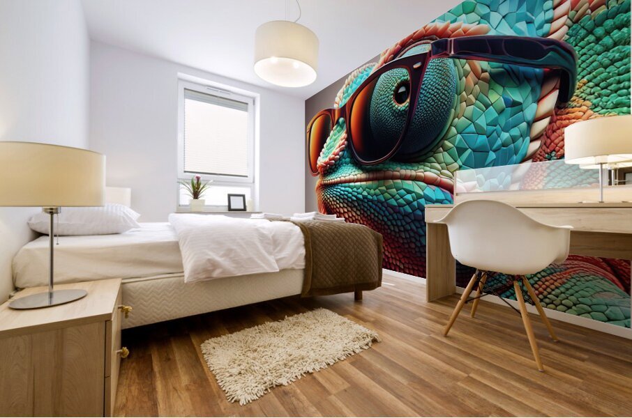wild chameleon 7 Mural print