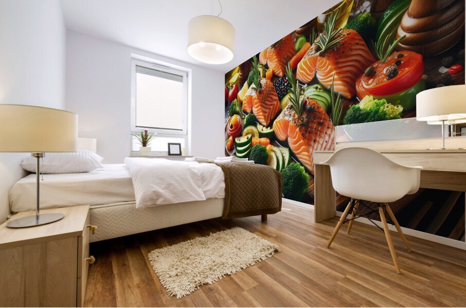 Norwegian salmon salmon with vegetables salmon wi 1715427452.5385 Mural print