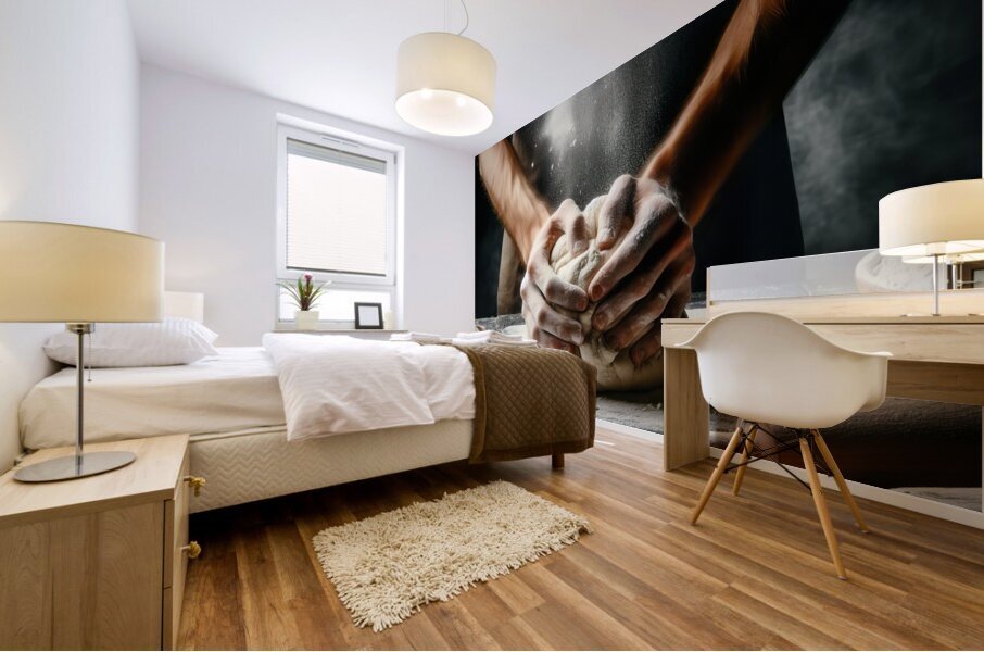 kneading bread 2 Mural print