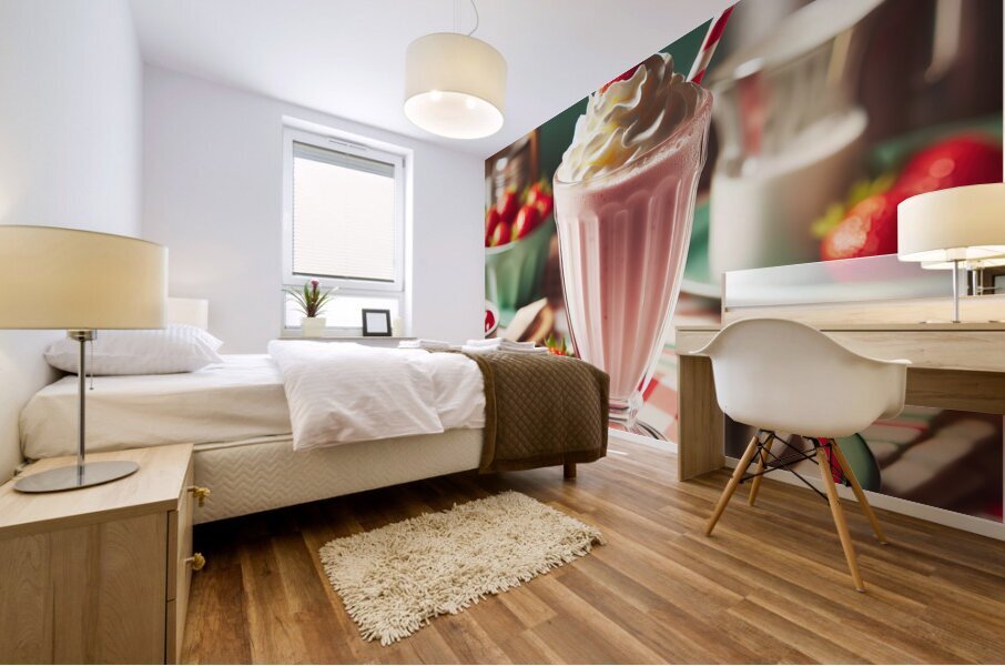 Strawberry milkshake 23 Mural print