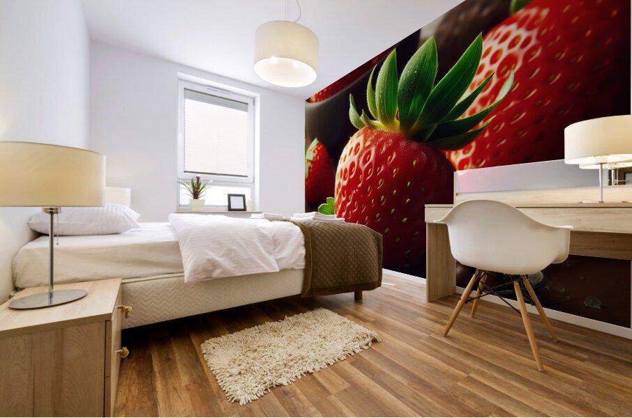 Strawberries studio lighting 9 Mural print