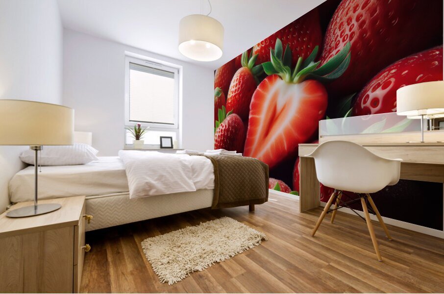 Strawberries studio lighting 14 Mural print
