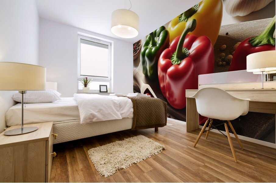 Colorful bell peppers 4 Mural print