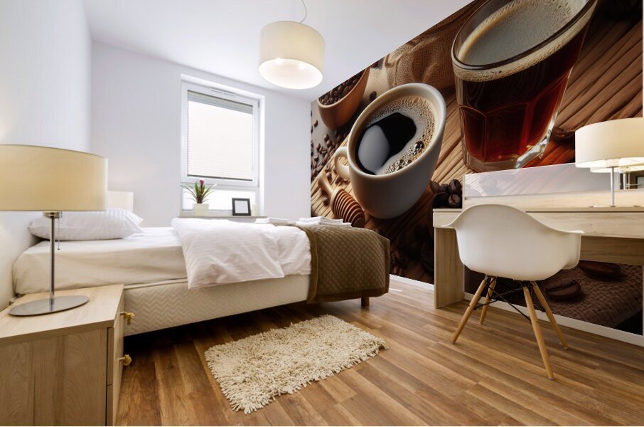 steaming coffee food 30 Mural print