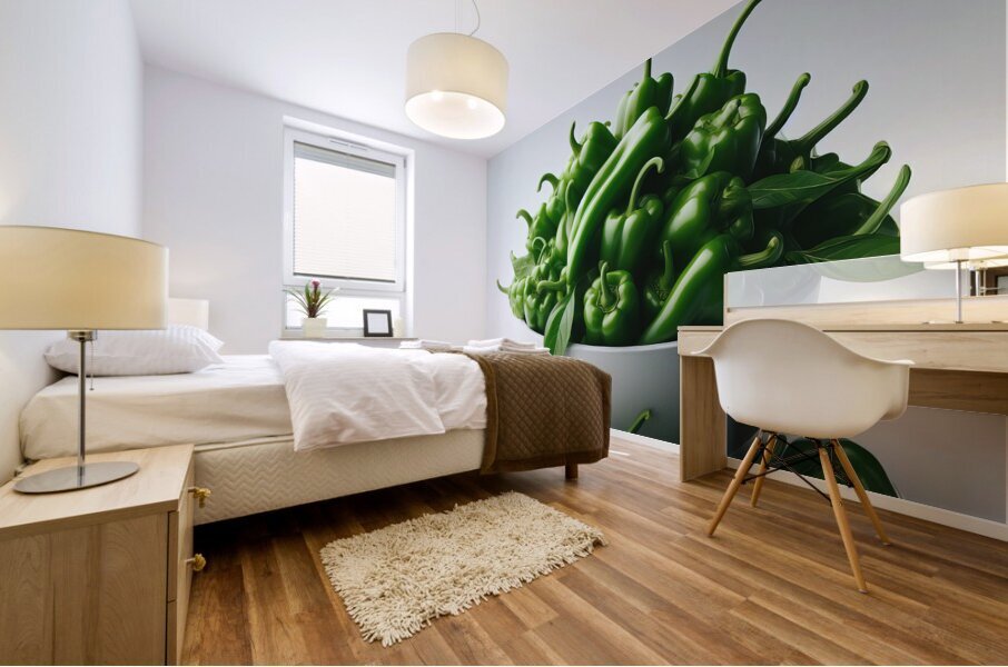 Red green yellow peppers food 14 Mural print