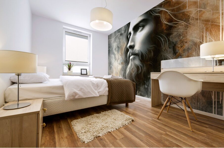 38 Portrait of Jesus Christ on abstract grunge ba Mural print
