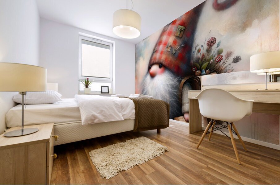 05 Mixed media painting of a whimsical nomeelf.jp Mural print