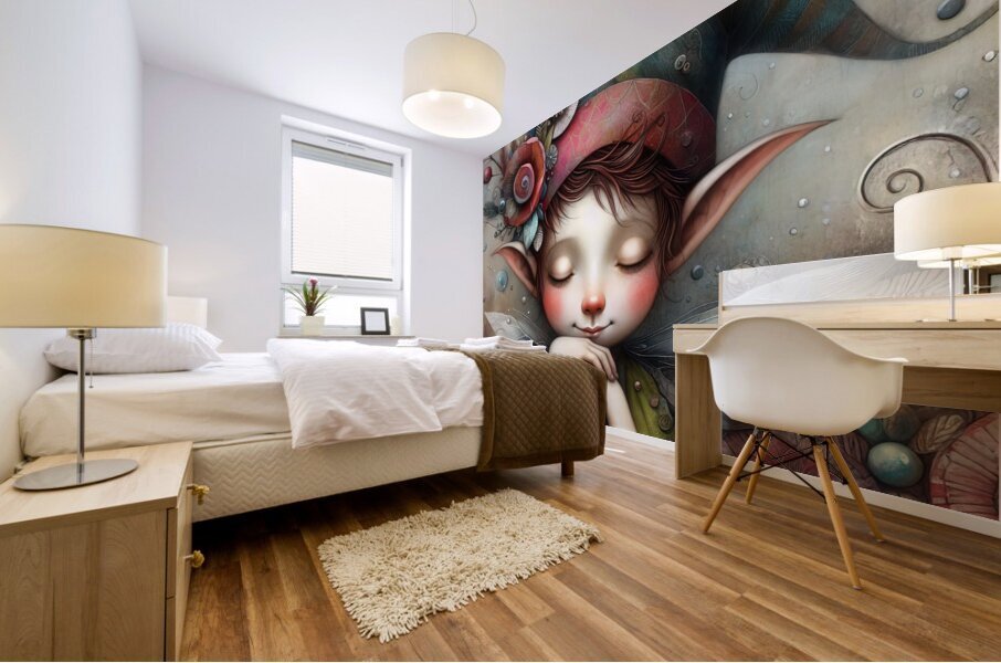 66 Mixed media painting of a caprices nomeelf Mural print