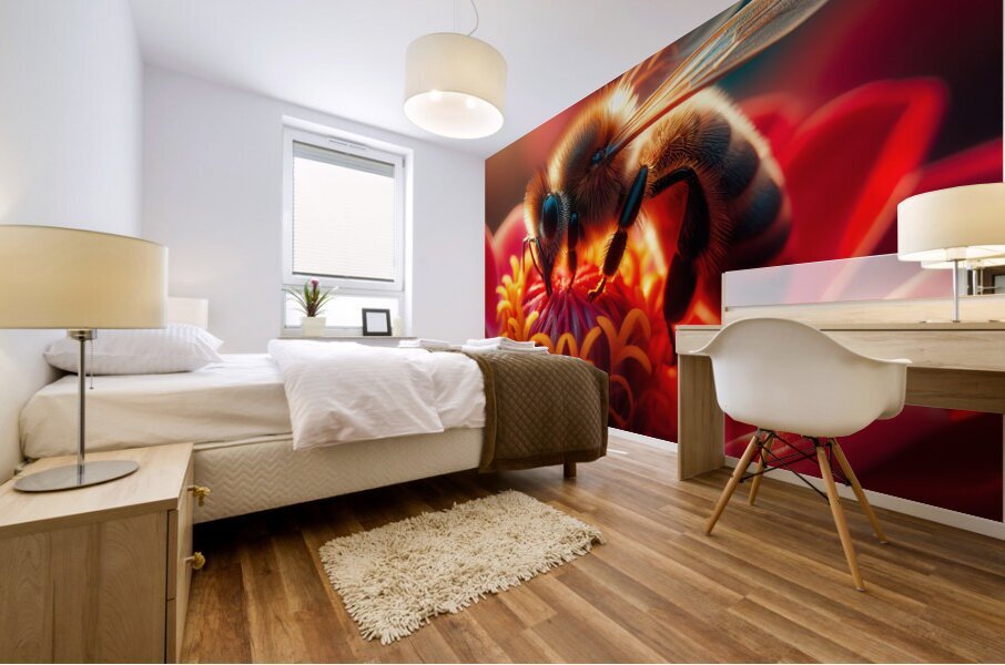 Pollinating bees bee pollinating 9 Mural print