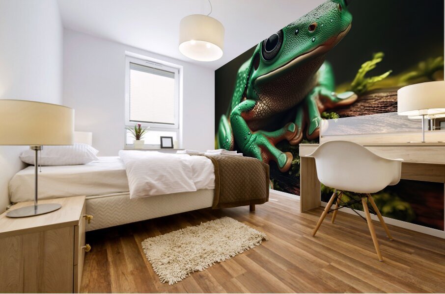 122 Green frog photography Mural print