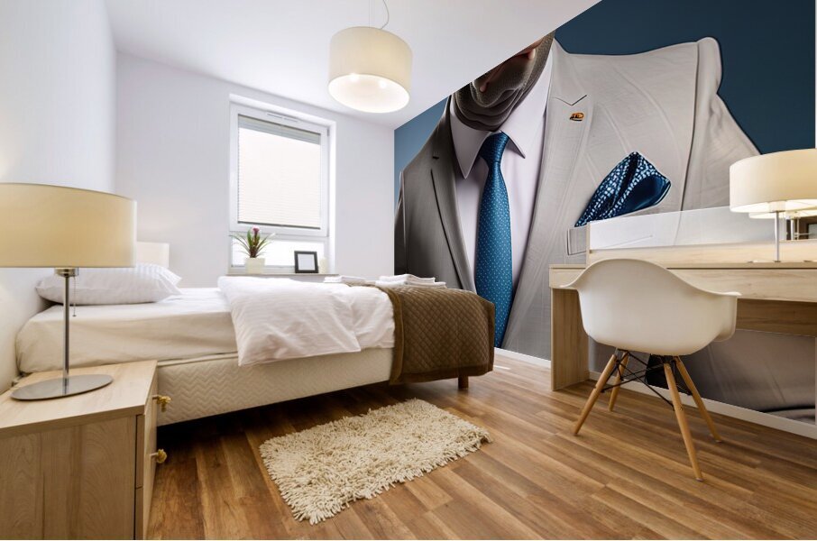 hippopotamus in suit Mural print