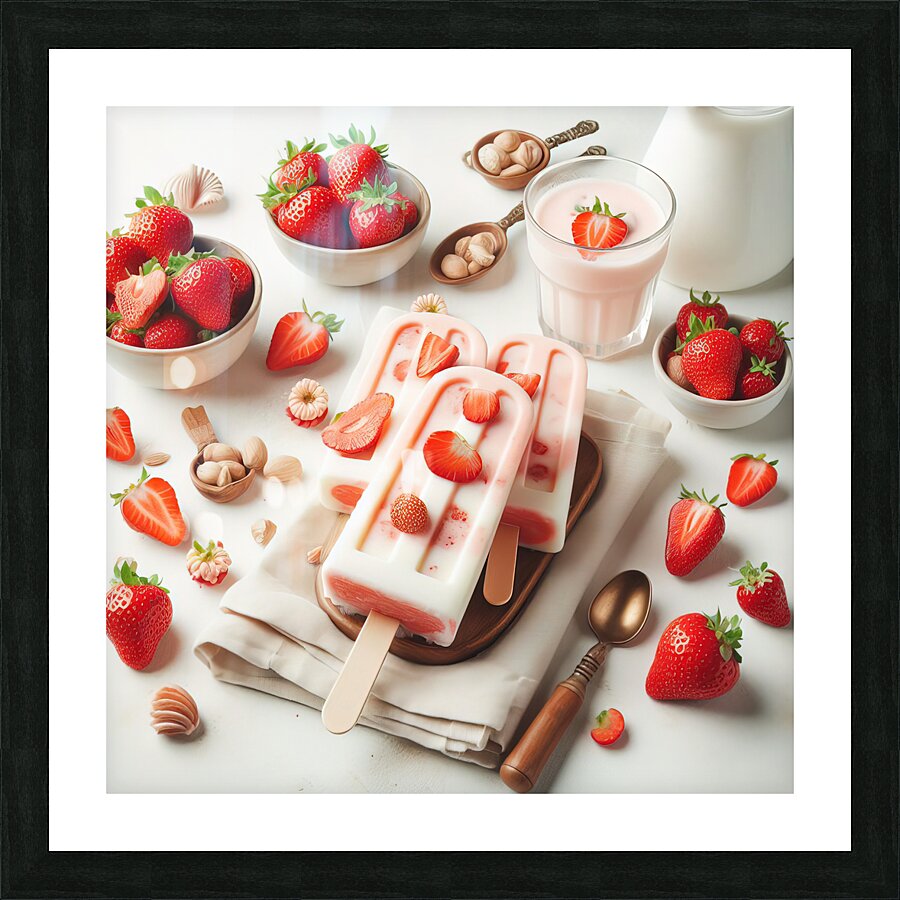 Strawberry pineapple ice cream 13 Picture Frame print