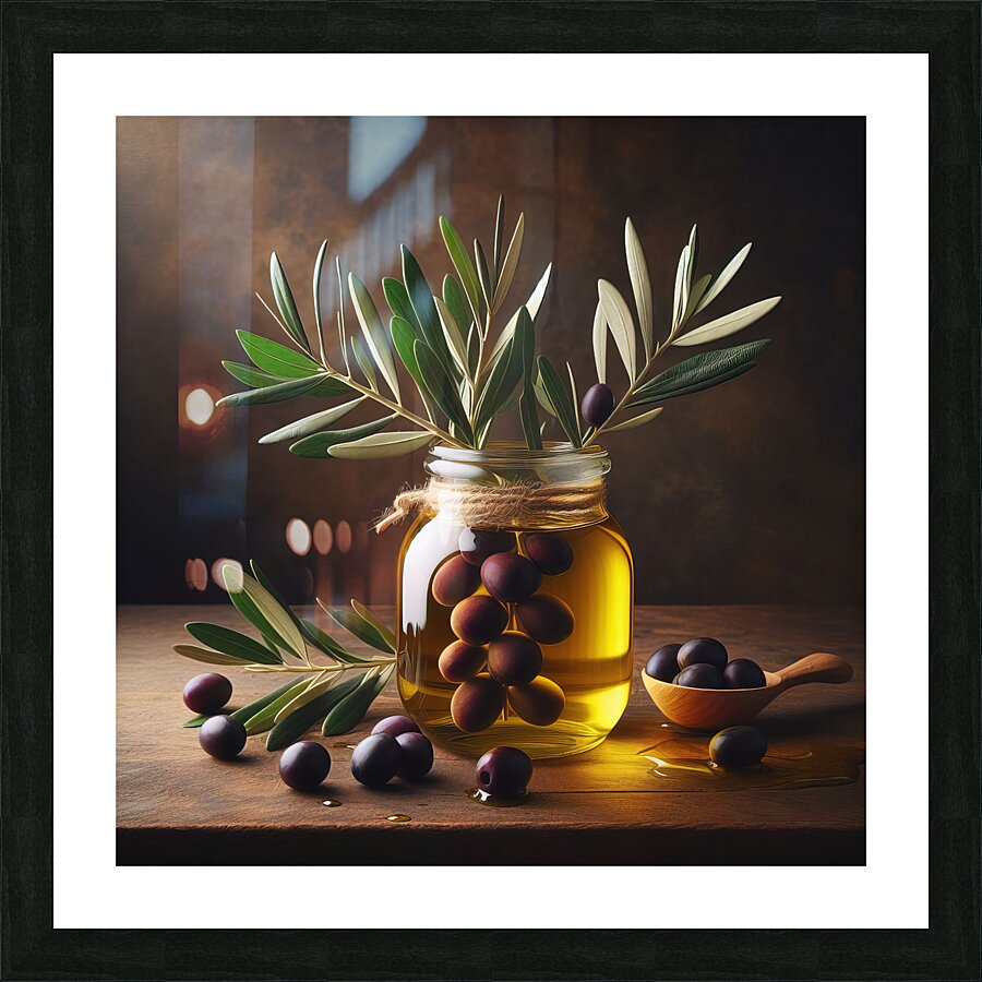 olive oil olives still life 10 Picture Frame print