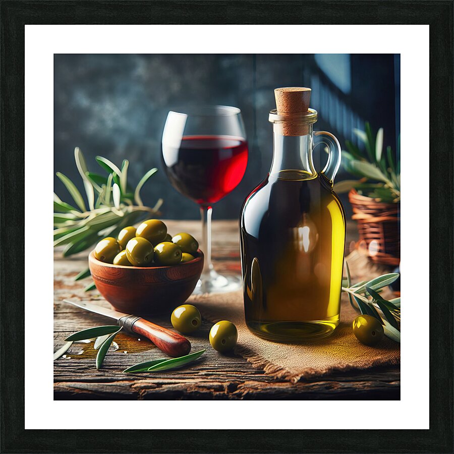 olive oil olives still life 9 Picture Frame print
