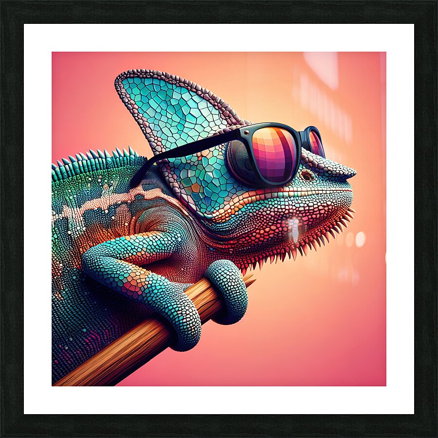 wild chameleon 17 Picture Frame print