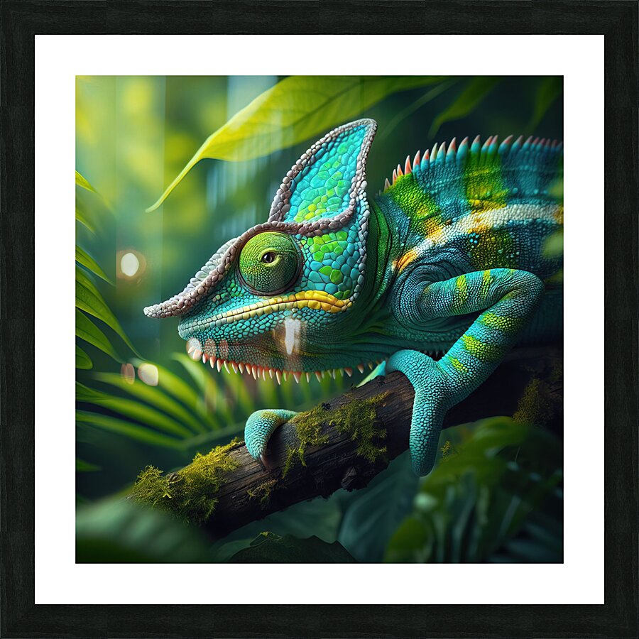 wild chameleon 8 Picture Frame print