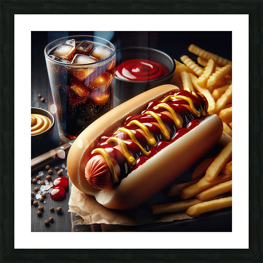 hot dog fast fat american meat food sausage hot b 1714338577.824 Picture Frame print