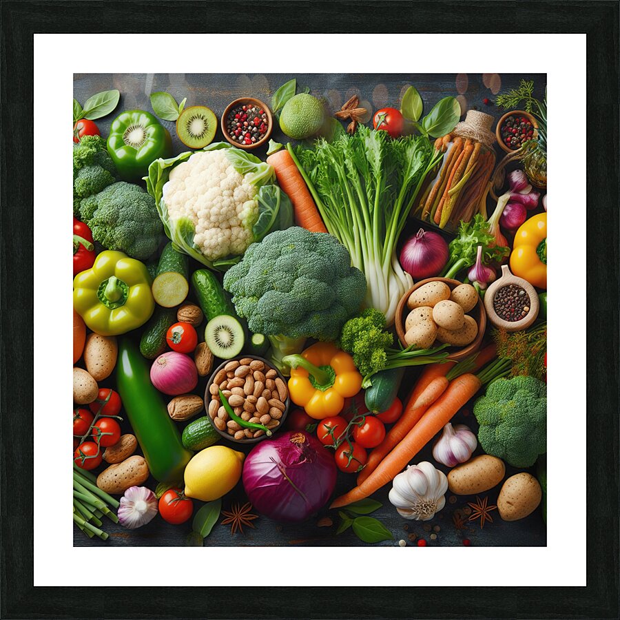 Health food for fitness concept with fruit vegeta 1714505630.8366 Picture Frame print
