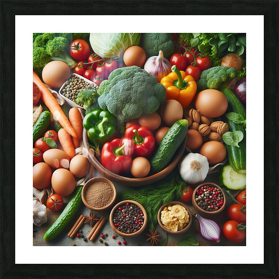 Health food for fitness concept with fruit vegeta 1714505625.2271 Picture Frame print