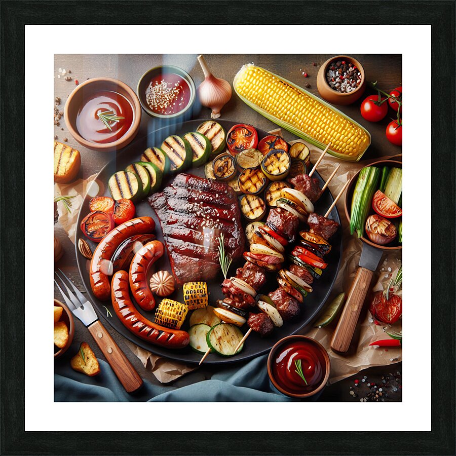 meats to prepare meats for barbecue selection of  1714757300.8772 Picture Frame print