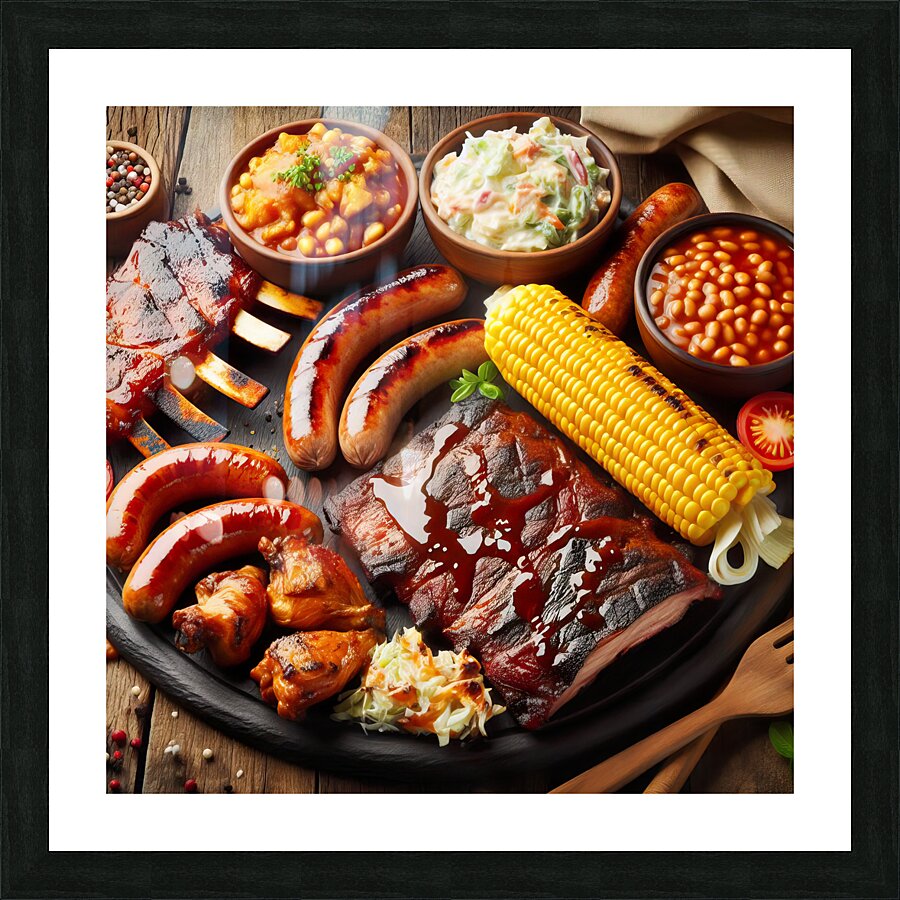 meats to prepare meats for barbecue selection of  1714757214.0052 Picture Frame print