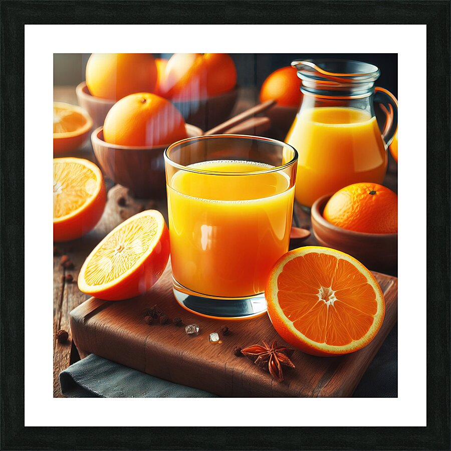 natural orange juice food 9 Picture Frame print