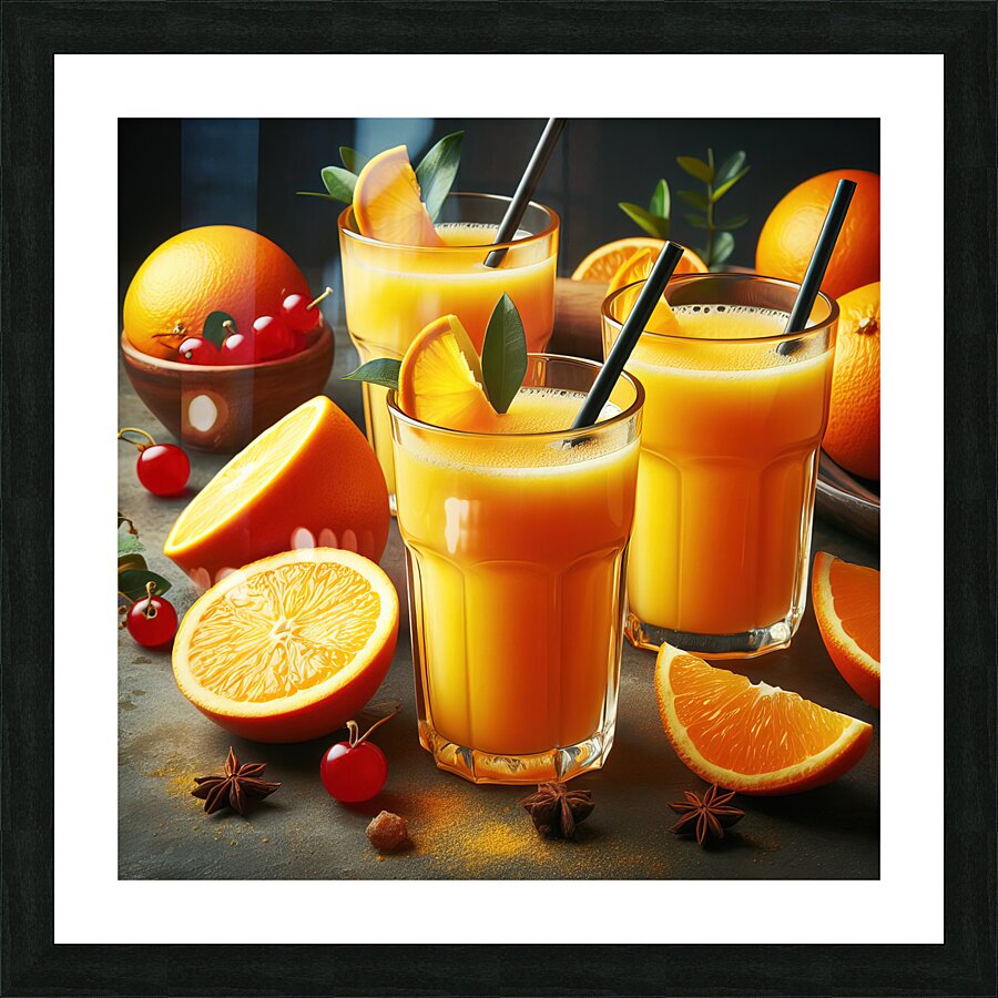 natural orange juice food 7 Picture Frame print