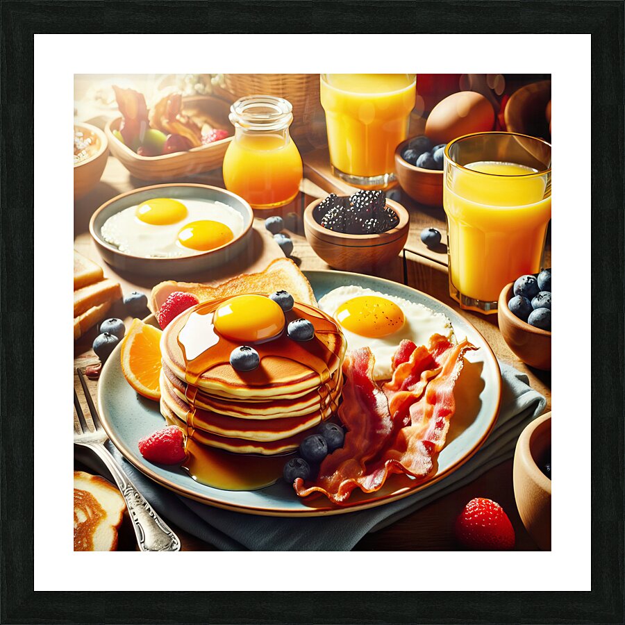 American breakfast 6 Picture Frame print