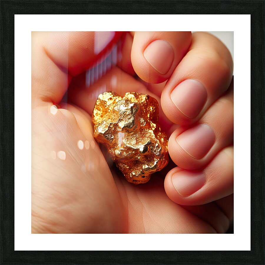 One Troy Ounce California Gold Nugget Picture Frame print