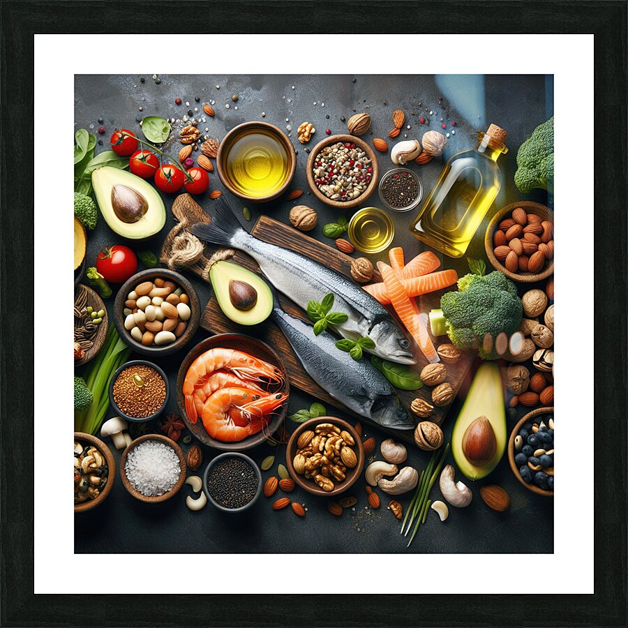 Fish fillet with vegetable garnish healthy diet b 1715272823.1623 Picture Frame print