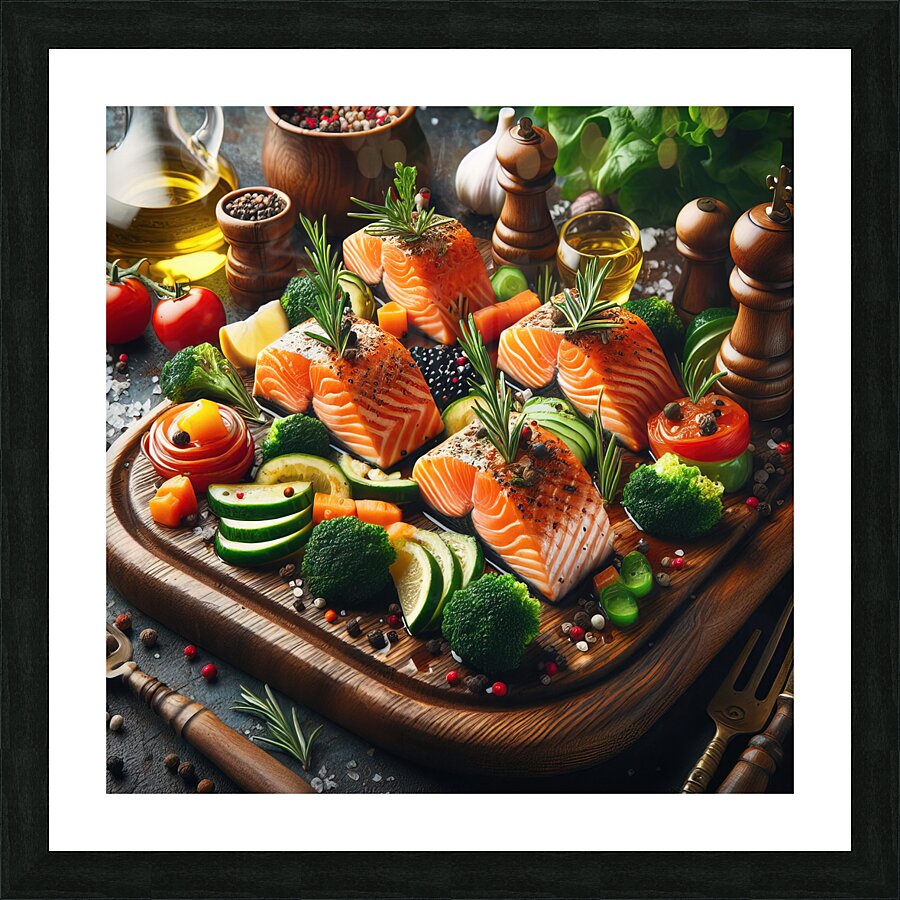 Norwegian salmon salmon with vegetables salmon wi 1715427452.5385 Picture Frame print
